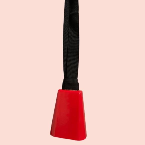Red Cowbell with Black Handle Strap - Picture 4 of 8